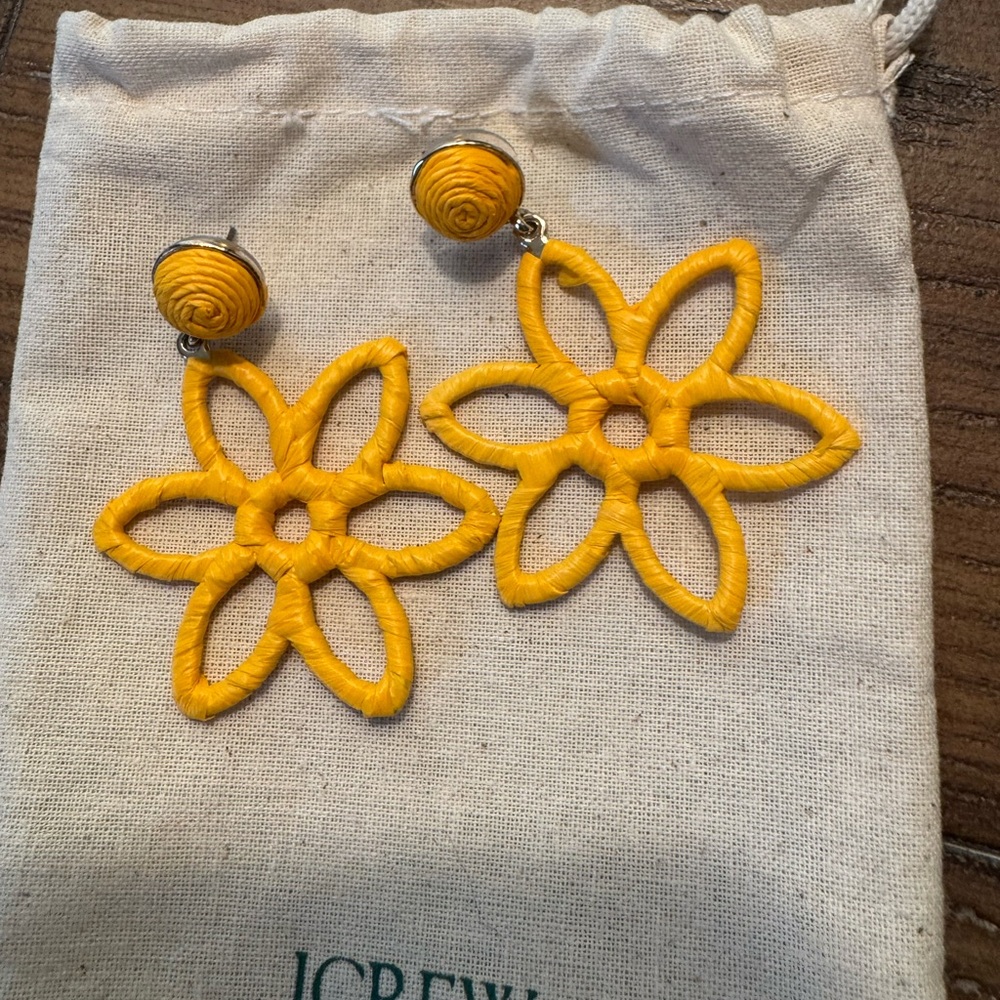 J. Crew Sunflower Yellow Floral Earrings
